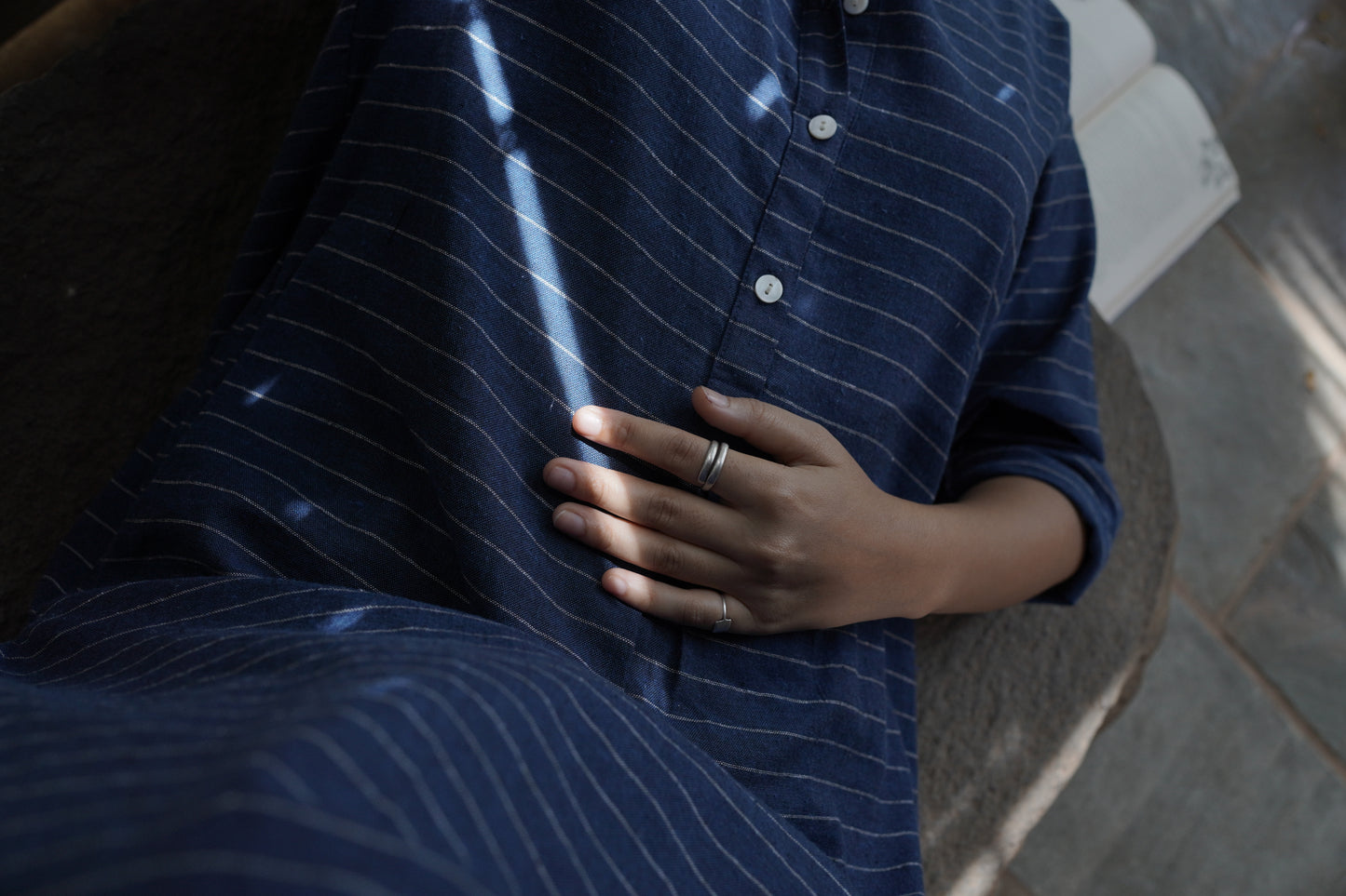 Blue Stripes Handloom Set