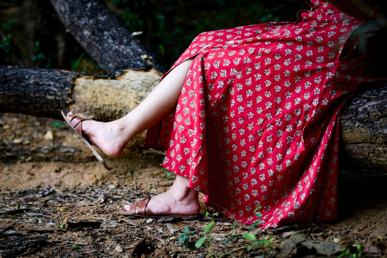 Button Down Dress - Red