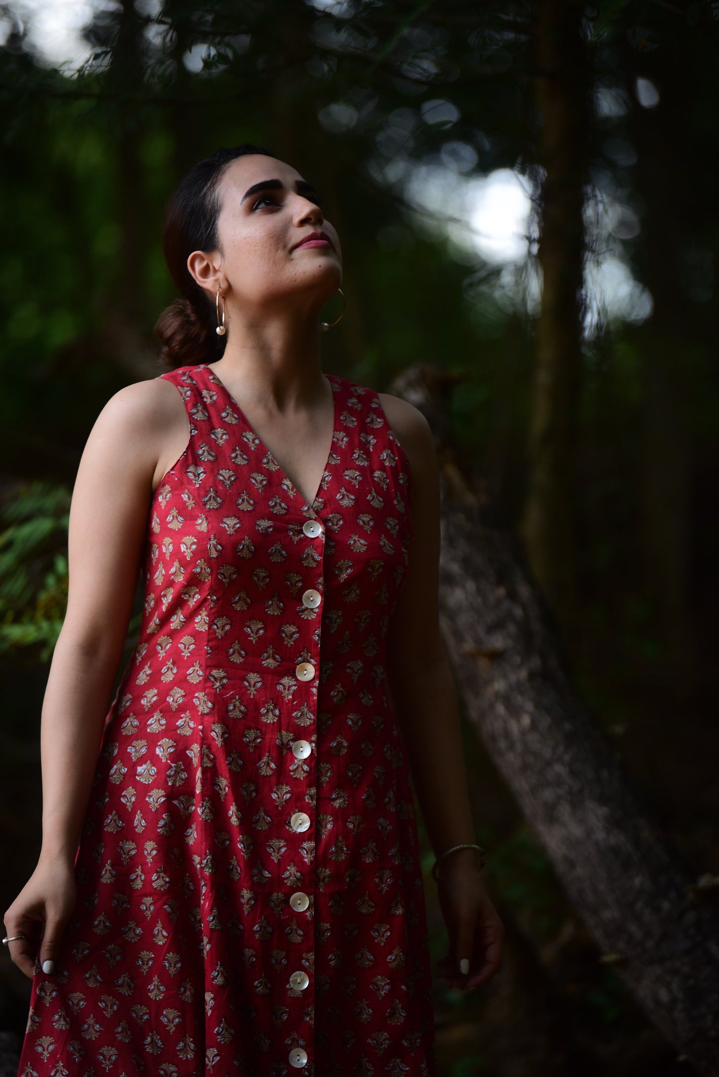 Button Down Dress - Red