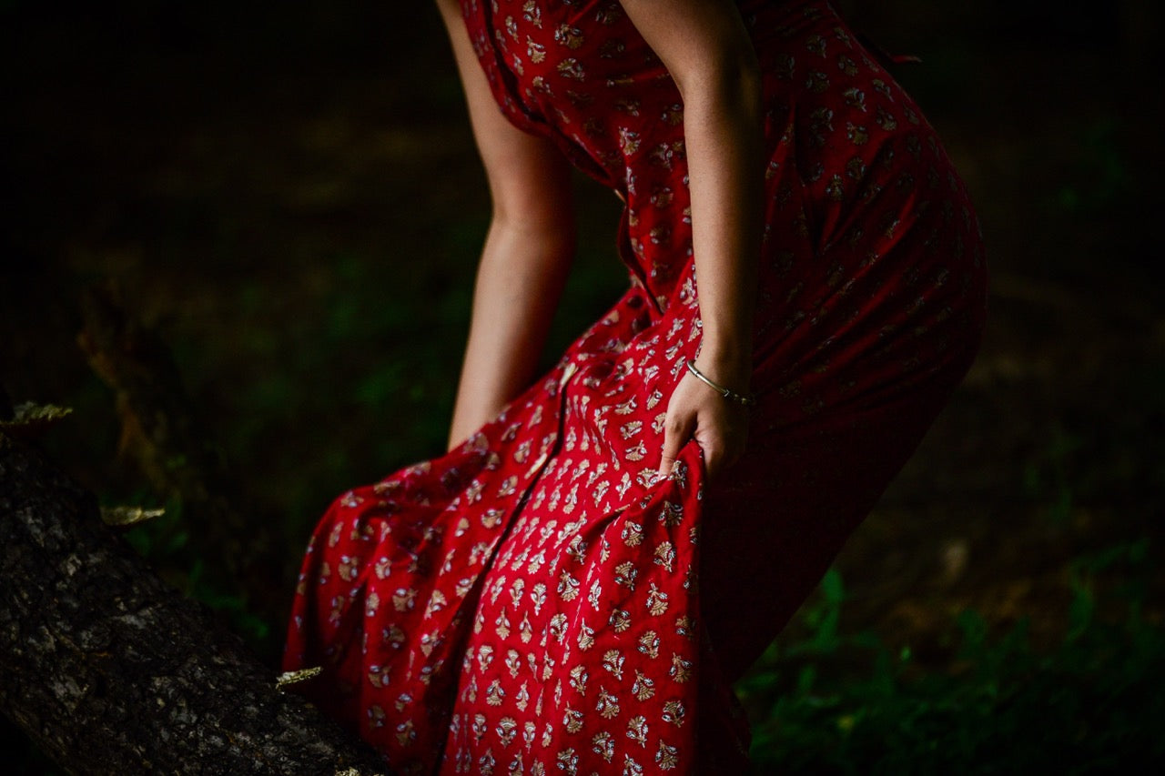 Button Down Dress - Red