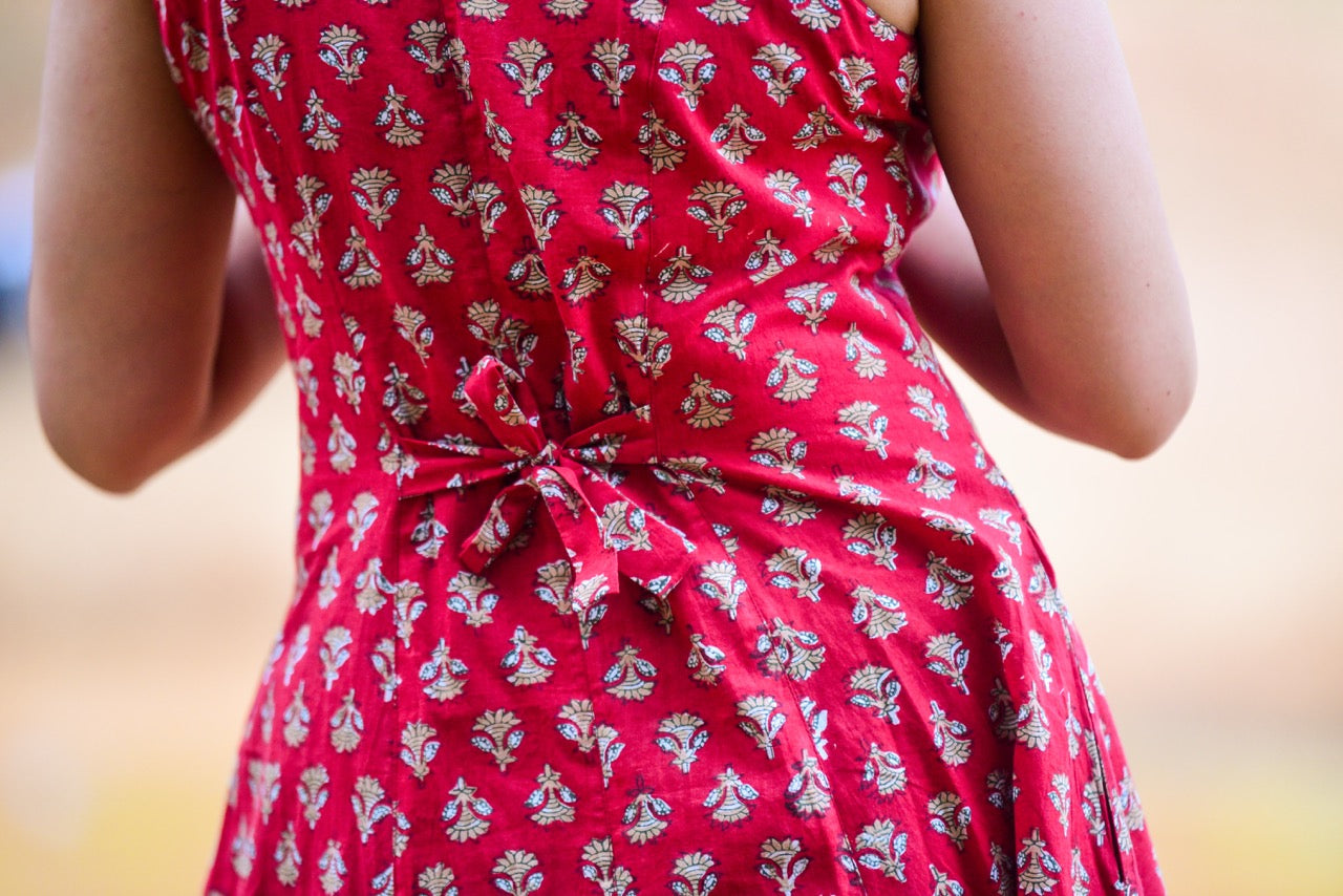 Button Down Dress - Red