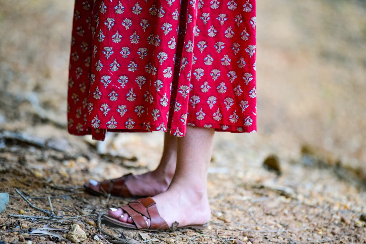 Button Down Dress - Red