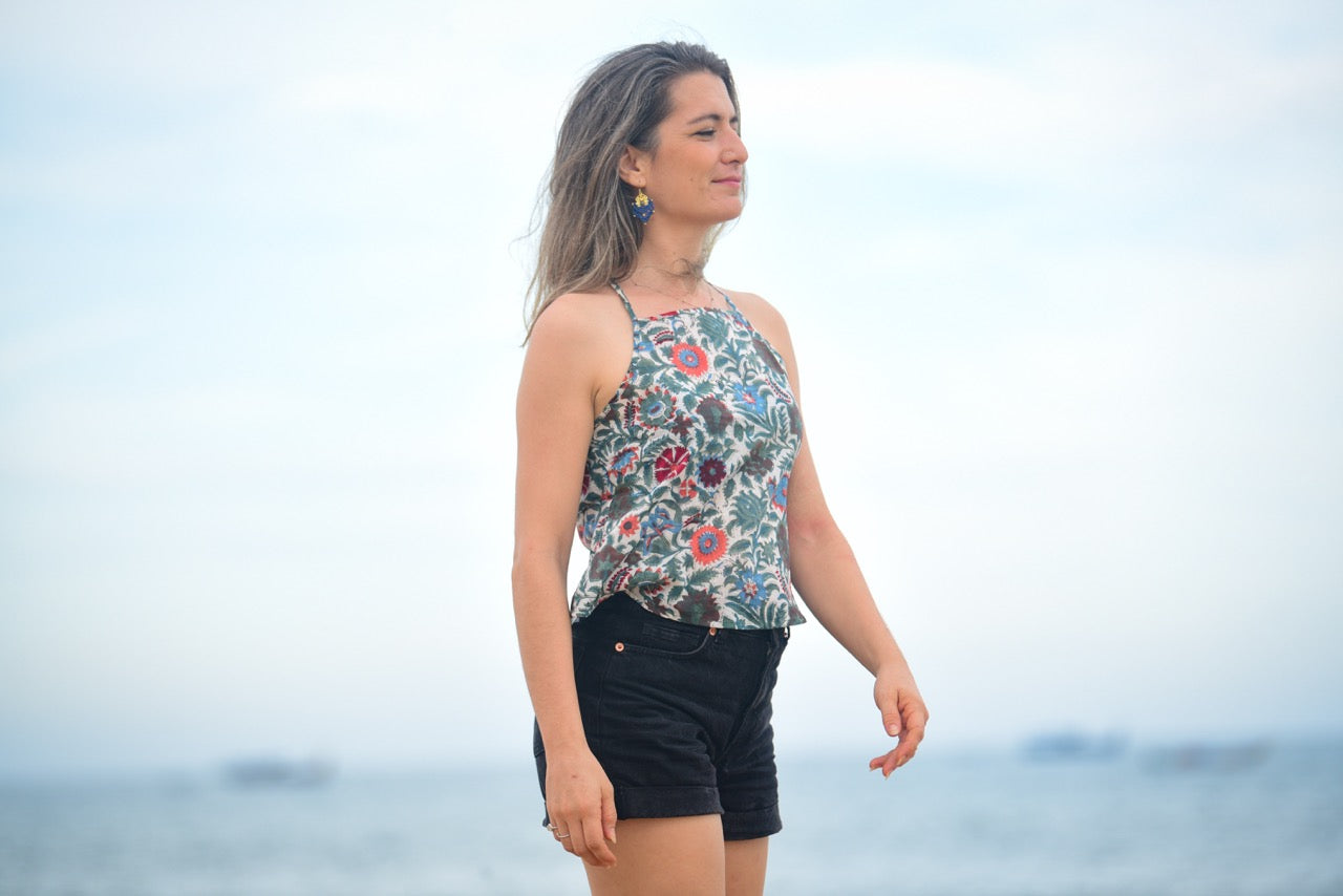 Halter top Blue Green