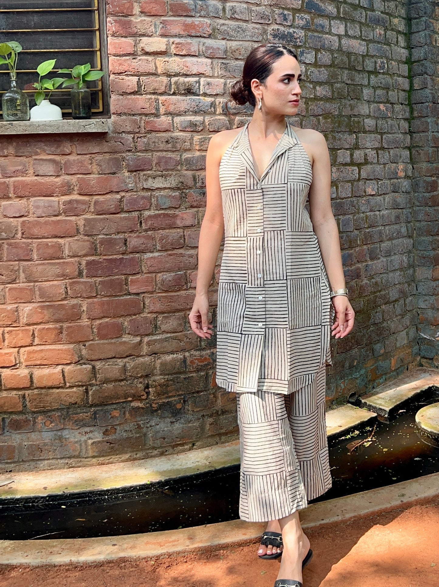 Halter Co-Ord Set - Stripes