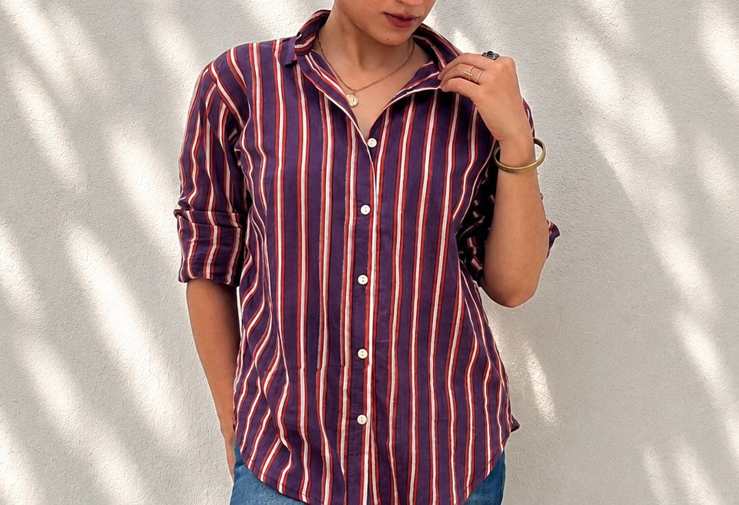 Stripes Mul Cotton Shirt
