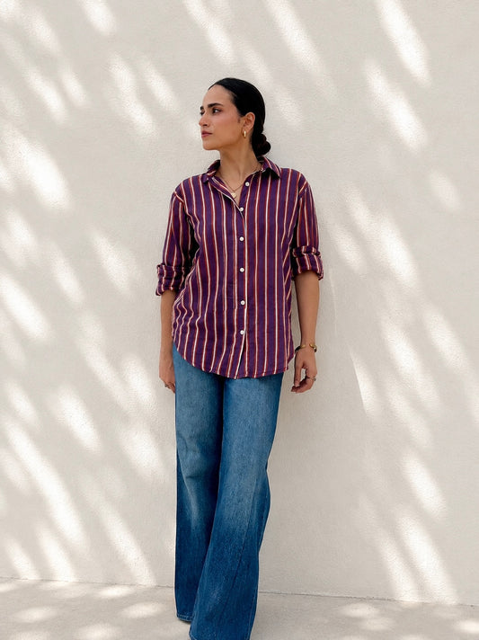 Stripes Mul Cotton Shirt