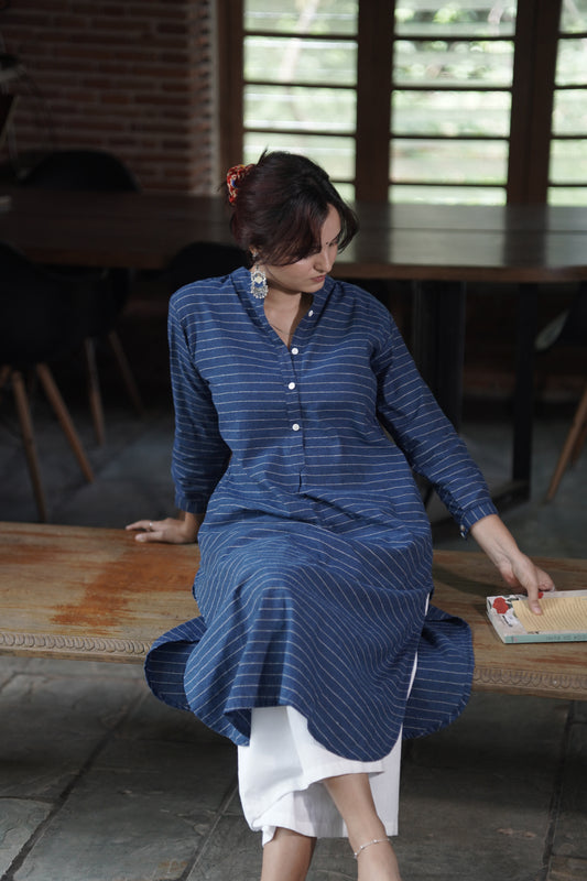 Blue Stripes Handloom Set