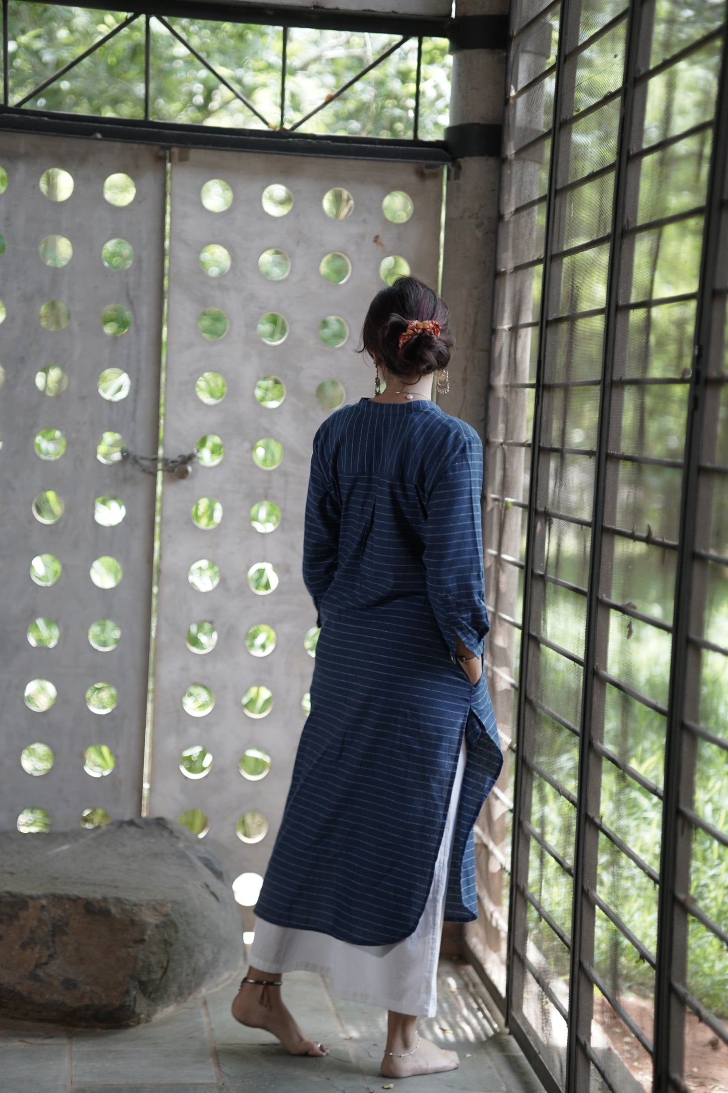 Blue Stripes Handloom Set