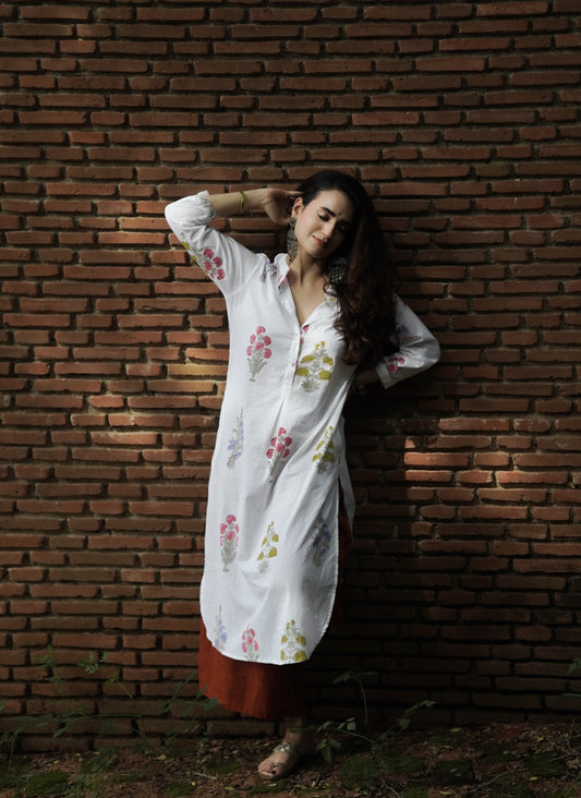 Handblock printed Kurta & Pants Set
