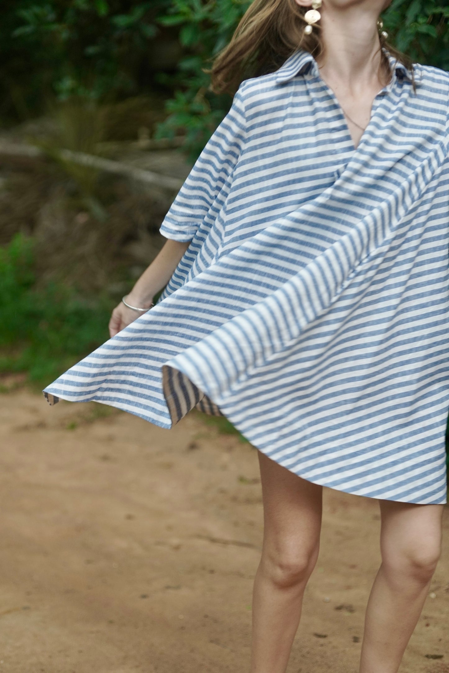 Flowy A-line Dress - Blue