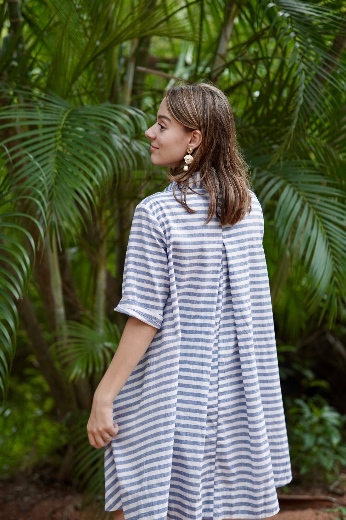 Flowy A-line Dress - Blue