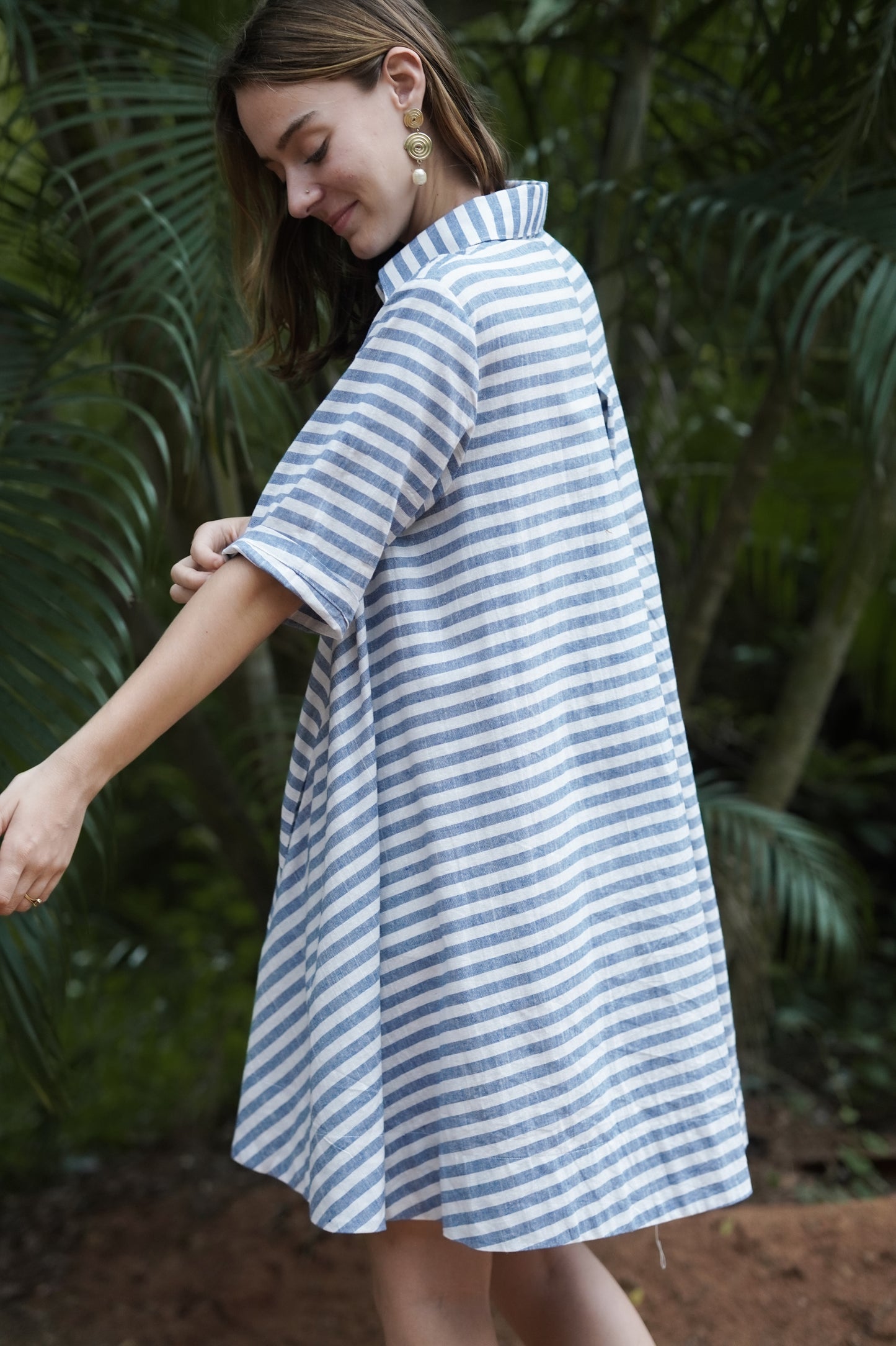 Flowy A-line Dress - Blue
