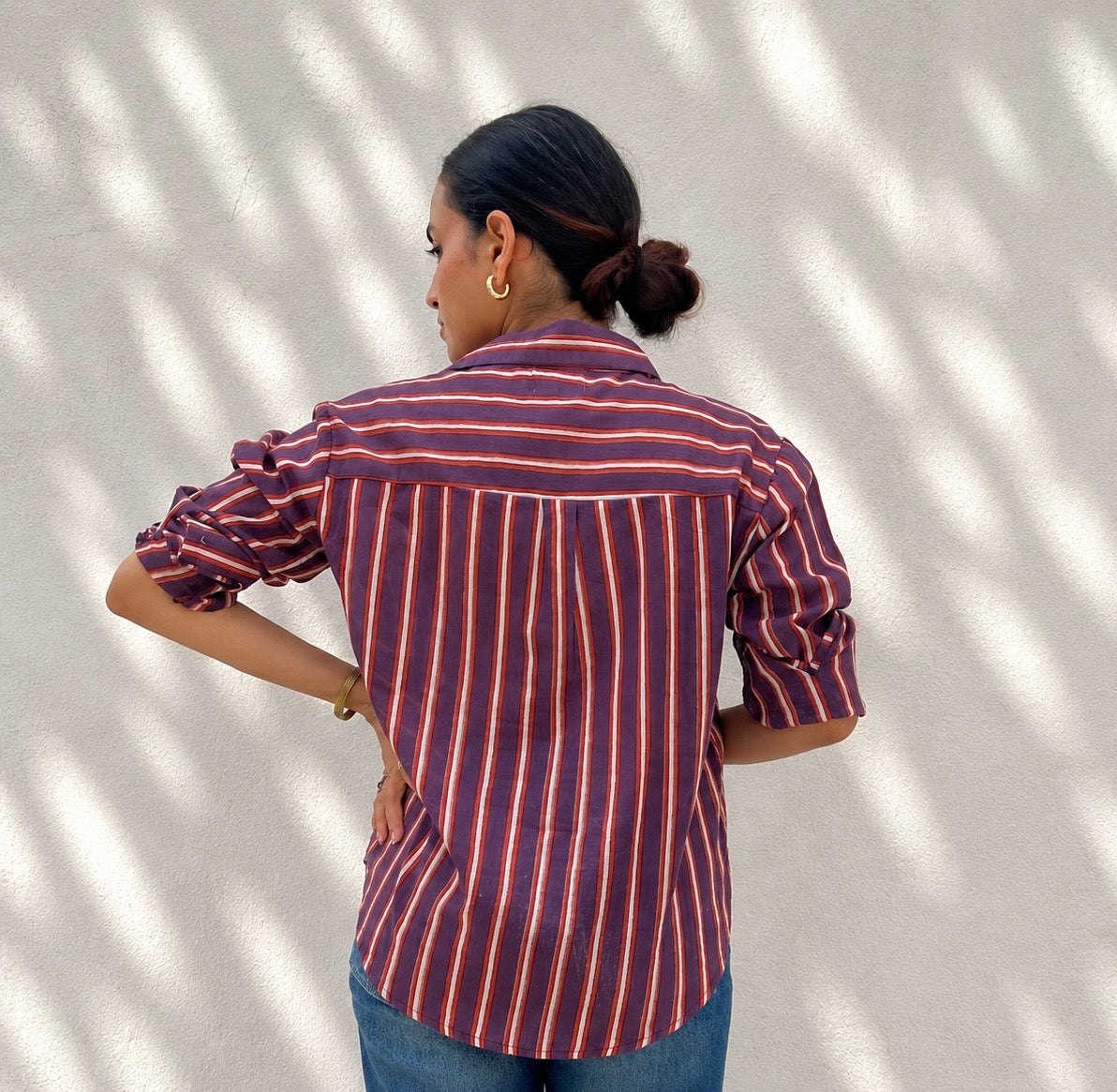 Stripes Mul Cotton Shirt