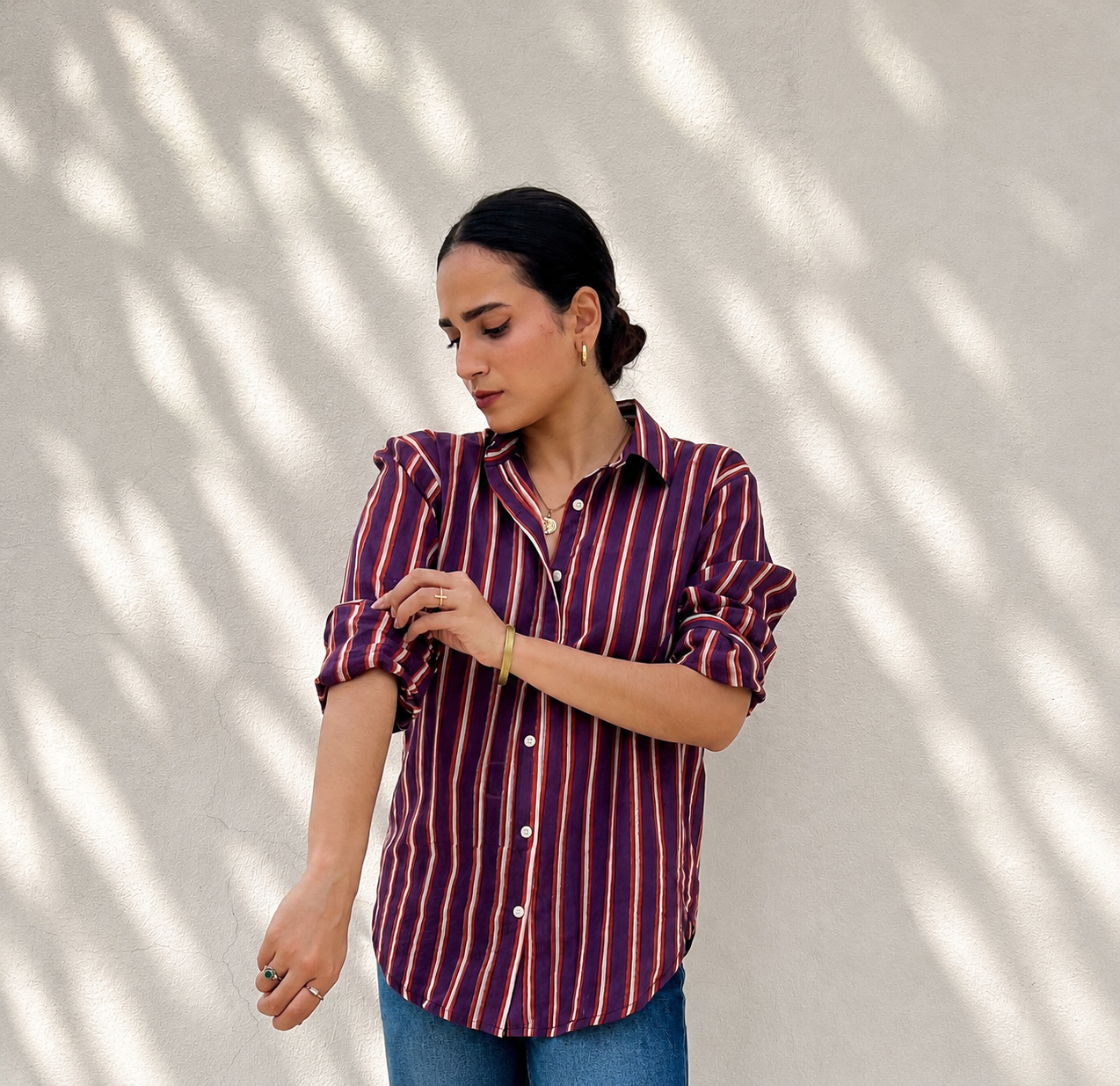 Stripes Mul Cotton Shirt