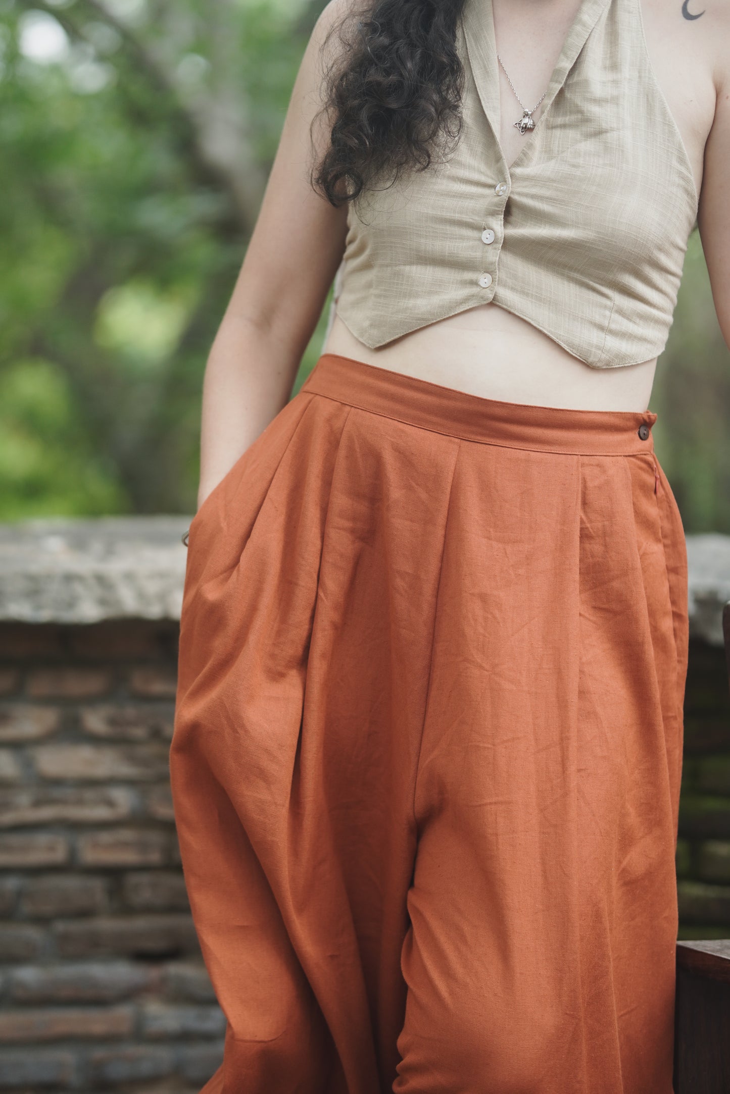 Flared Handloom Cotton Trousers