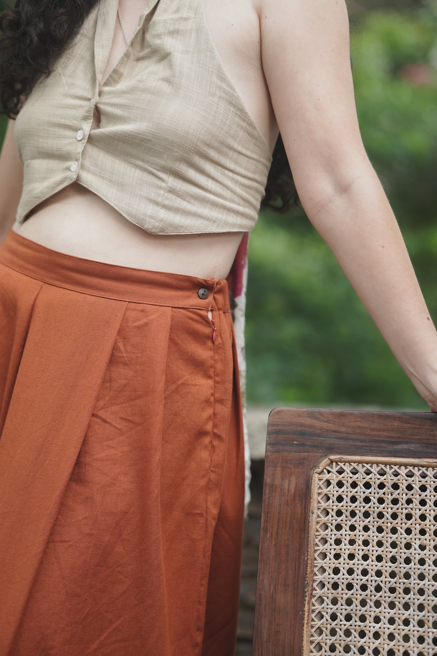 Flared Handloom Cotton Trousers