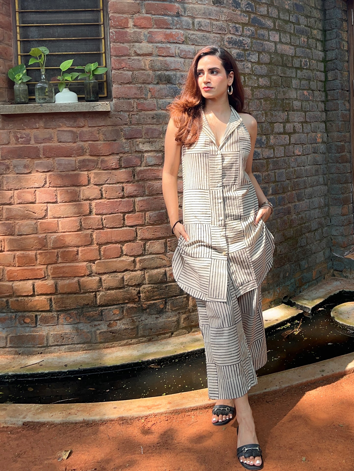 Halter Co-Ord Set - Stripes