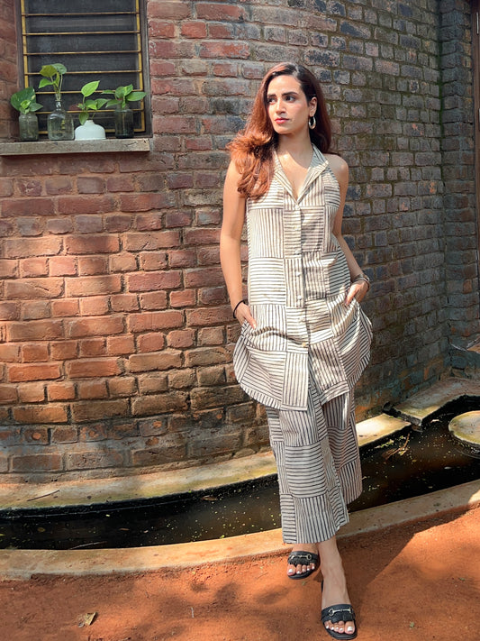 Halter Co-Ord Set - Stripes