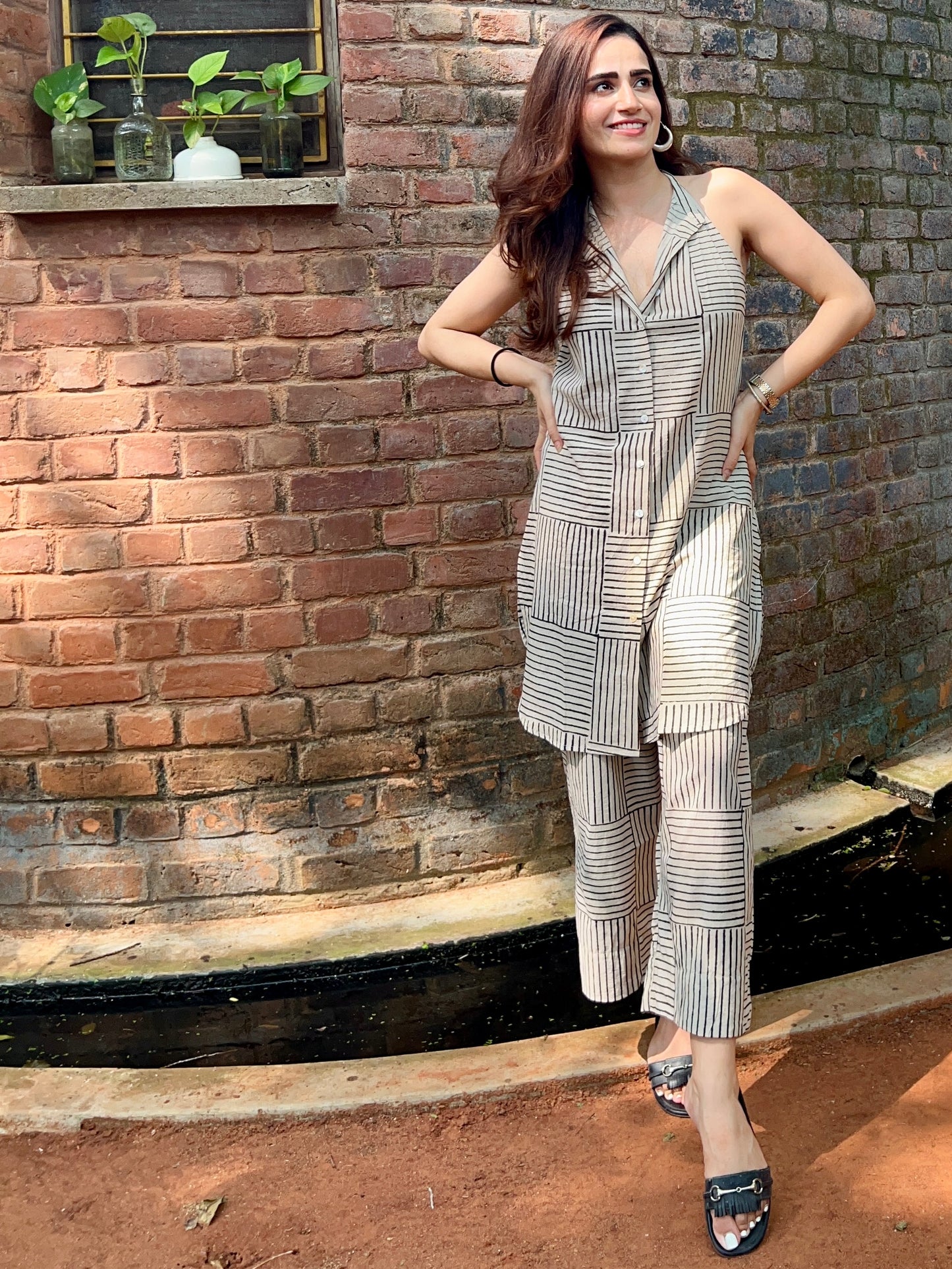 Halter Co-Ord Set - Stripes
