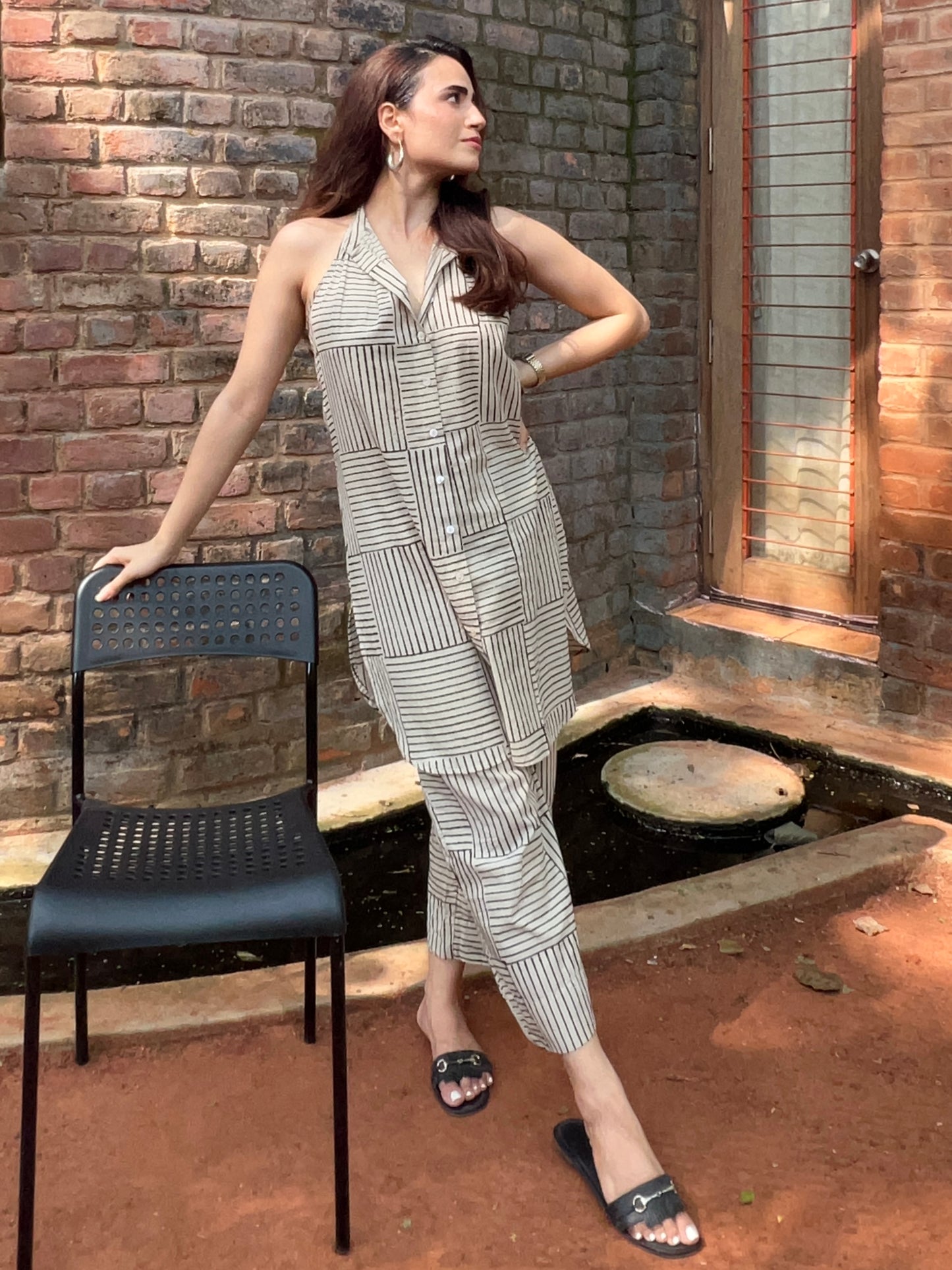 Halter Co-Ord Set - Stripes