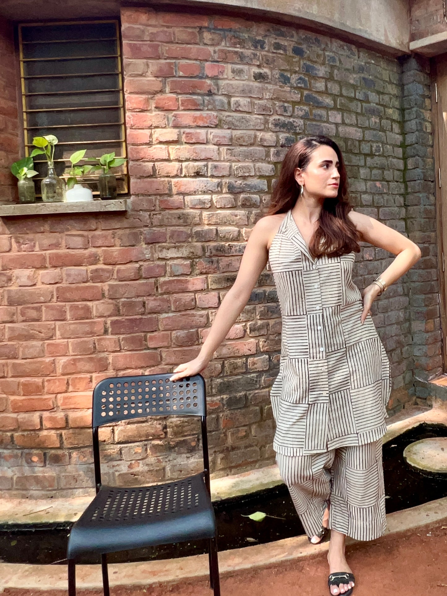 Halter Co-Ord Set - Stripes