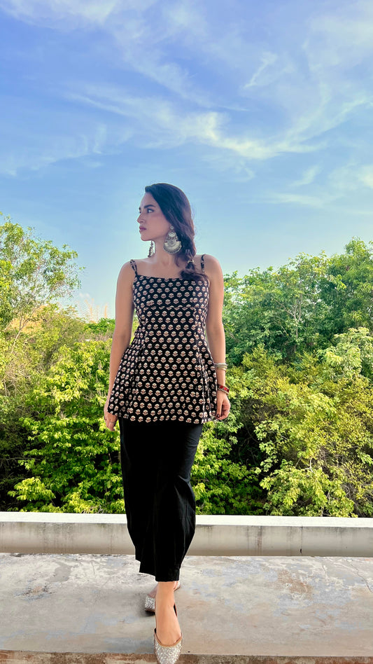 Adjustable Kurti Barrel Pants Set